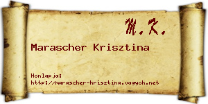 Marascher Krisztina névjegykártya
